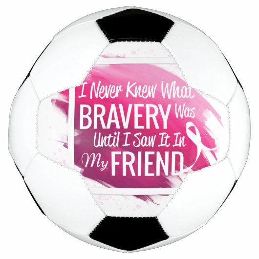 Hope Breast Cancer, roze lint op hart Voetbal (Voorkant)