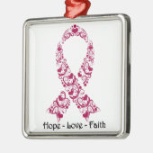 Hope Burgundy Awareness Ribbon Metalen Ornament (Links)