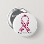 Hope Burgundy Awareness Ribbon Ronde Button 5,7 Cm (Voorkant /achterkant)