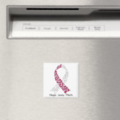 Hope Burgundy en White Awareness Ribbon Magneet (Insitu (Vaatwasser))