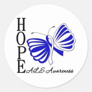 Hope Butterfly ALS-ziekte Ronde Sticker