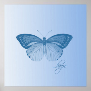 Hope Butterfly Blue Poster