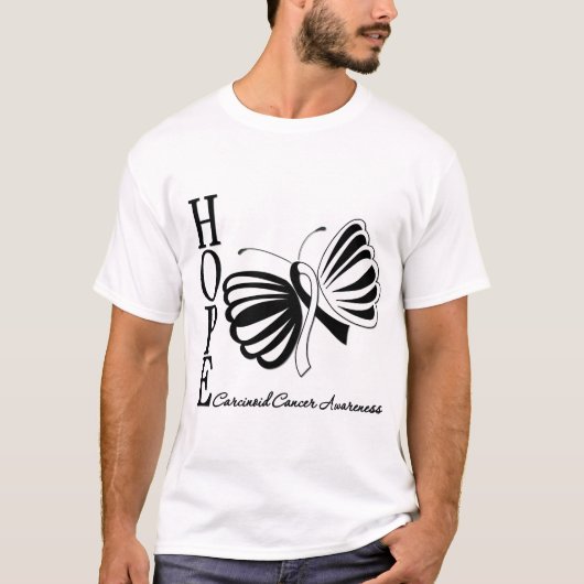 Hope Butterfly Carcinoid Cancer T-shirt (Voorkant)