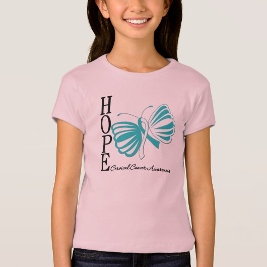Hope Butterfly Cervical Cancer T-shirt (Voorkant)