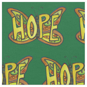 Hope Butterfly Inspirerend Word Fabric Material Stof