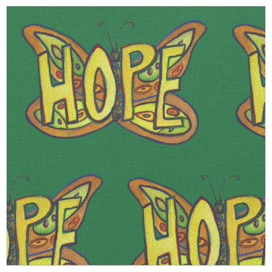 Hope Butterfly Inspirerend Word Fabric Material Stof (Close Up)