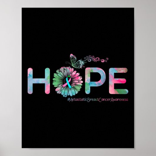 HOPE Butterfly Metastatic Breast Cancer Awareness Poster (Voorkant)