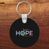 HOPE Butterfly Metastatic Breast Cancer Awareness Sleutelhanger (Voorkant)