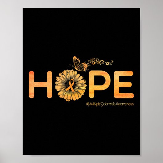 Hope Butterfly Multiple Sclerosis Awareness Gifts Poster (Voorkant)