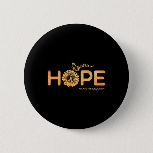 Hope Butterfly Multiple Sclerosis Awareness Gifts Ronde Button 5,7 Cm (Voorkant)