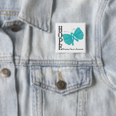 Hope Butterfly Ovarian Cancer Vierkante Button 5,1 Cm (In situ)