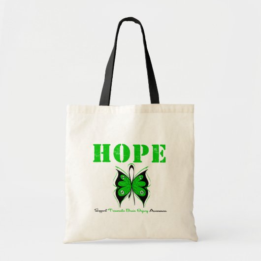 HOPE Butterfly Ribbon Traumatisch hersenletsel Tote Bag (Voorkant)