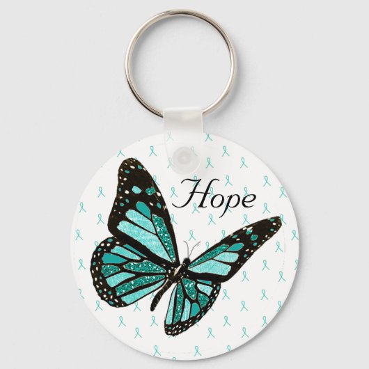 Hope Butterfly Sleutelhanger met MG Awareness Ribb (Voorkant)