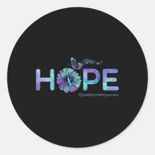 Hope Butterfly Suicide Prevention Awareness Gifts Ronde Sticker