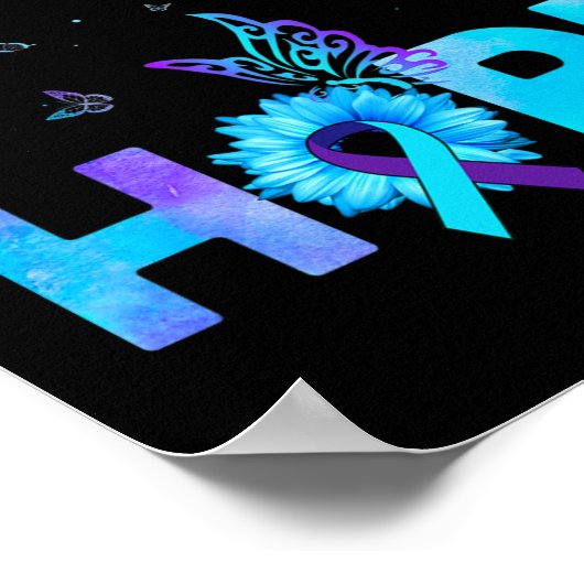 HOPE Butterfly Sunflower Suicide Prevention Awaren Poster (Hoek)