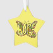 Hope Butterfly Word Art Gift Holiday Ornament (voorkant)
