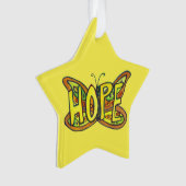 Hope Butterfly Word Art Gift Holiday Ornament (voorkant)