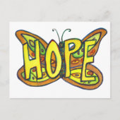 Hope Butterfly Word Art Inspirerend Briefkaart (Voorkant)