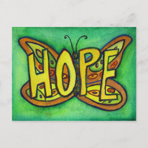 Hope Butterfly Word Art Inspirerend Briefkaart