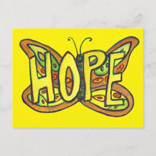 Hope Butterfly Word Art Inspirerend Briefkaarten