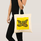 Hope Butterfly Word Art Inspirerend Canvas tassen (Voorkant (product))