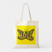 Hope Butterfly Word Art Inspirerend Canvas tassen (Achterkant)