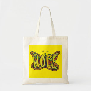 Hope Butterfly Word Art Inspirerend Canvas tassen