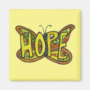 Hope Butterfly Word Art Inspirerend Magnet