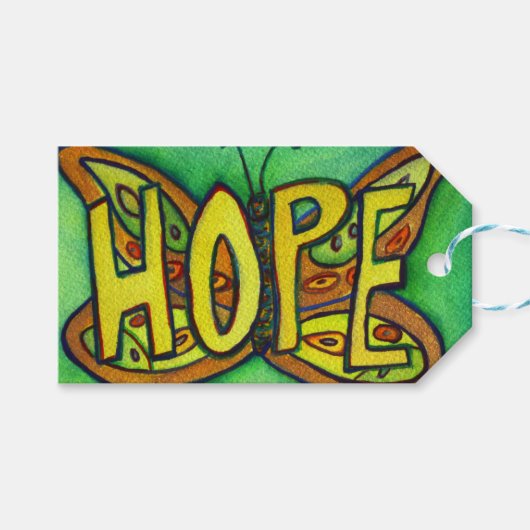Hope Butterfly Word Custom Card CadeauLabels (Voorkant (Horizontaal))