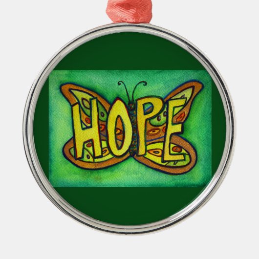 Hope Butterfly Word Gift Holiday Ornament (Voorkant)