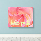 Hope Canvas Kunst Prints Roze Roos Bloem Decoratie (Insitu (Houten vloer))