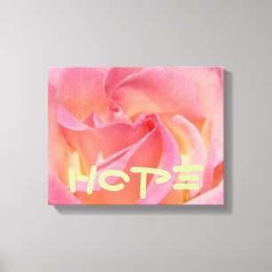 Hope Canvas Kunst Prints Roze Roos Bloem Decoratie