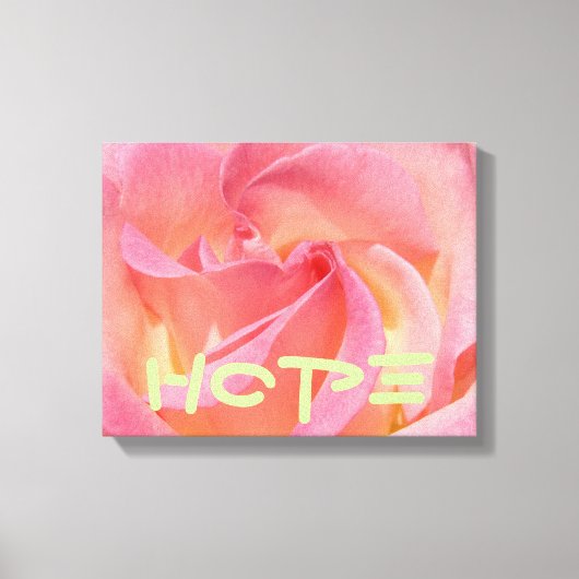 Hope Canvas Kunst Prints Roze Roos Bloem Decoratie (Voorkant)
