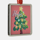 Hope Capote Quote kerstboomroze Metalen Ornament (Rechts)