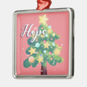 Hope Capote Quote kerstboomroze Metalen Ornament (Links)