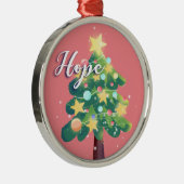 Hope Caption kerstboomroze Metalen Ornament (Rechts)