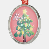 Hope Caption kerstboomroze Metalen Ornament (Links)