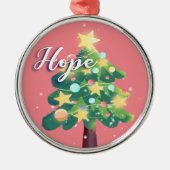 Hope Caption kerstboomroze Metalen Ornament (Voorkant)