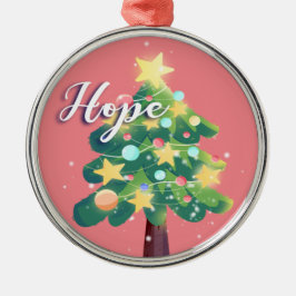 Hope Caption kerstboomroze Metalen Ornament