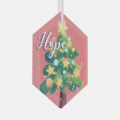 Hope Carton kerstboom roze Glas Ornament (Voorkant Rechts)