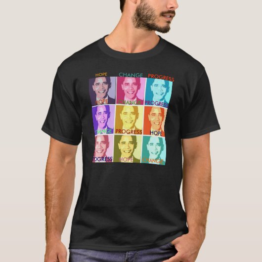 HOPE & CHANGE OBAMA TSHIRT - Gepersonaliseerd (Voorkant)