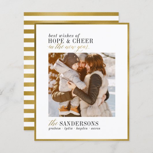 Hope & Cheer | Begroting nieuwe jaar vakantiefotok (Voorkant / Achterkant)