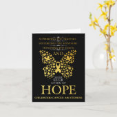 Hope Childhood Cancer Awareness Gold Ribbon Kaart (Gele Bloem)