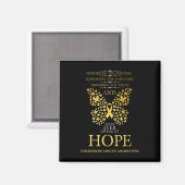 Hope Childhood Cancer Awareness Gold Ribbon Magneet (Voorkant / Achterkant)