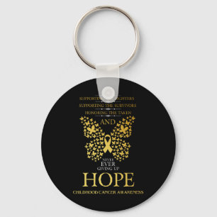 Hope Childhood Cancer Awareness Gold Ribbon Sleutelhanger