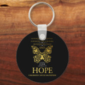 Hope Childhood Cancer Awareness Gold Ribbon Sleutelhanger (Voorkant)