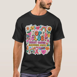 Hope Club Groovy Retro Breast Cancer Awareness Doo T-shirt
