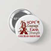 Hope Courage Faith Sterkte 3 Brain Aneurysms Ronde Button 5,7 Cm (Voorkant /achterkant)