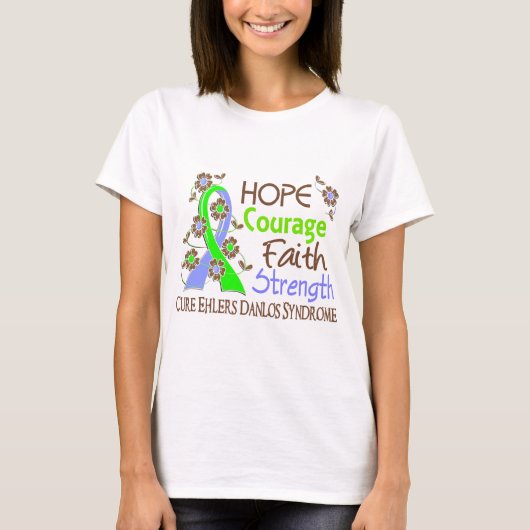 Hope Courage Faith Sterkte 3 EDS T-shirt (Voorkant)