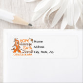 Hope Courage Faith Sterkte 3 Leukemie Etiket (Insitu)